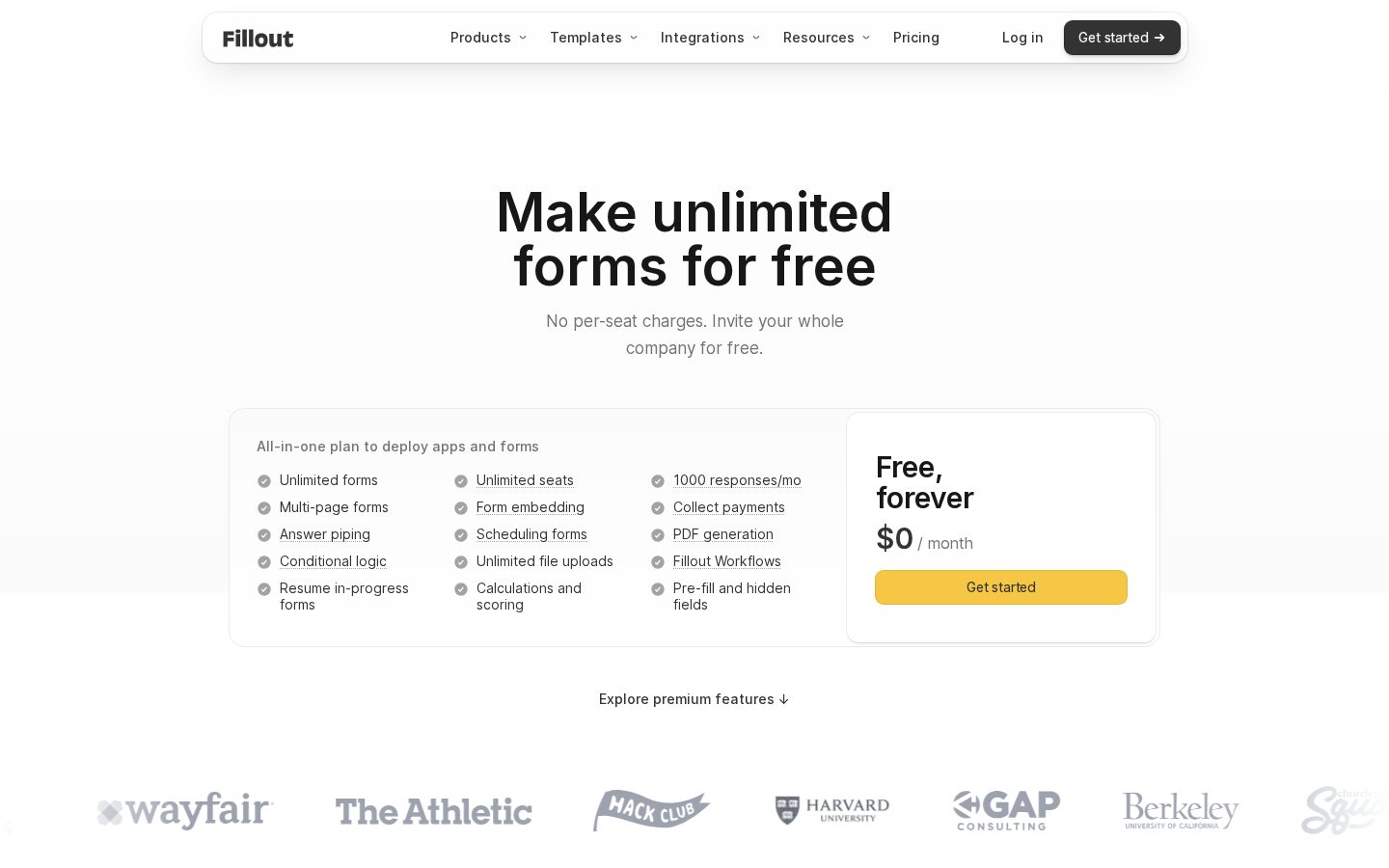 Fillout Pricing