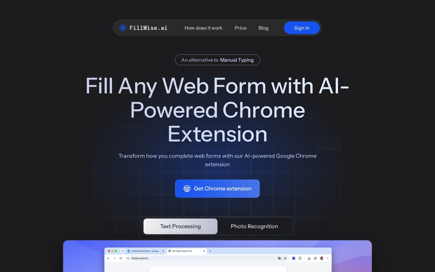FillWise Homepage