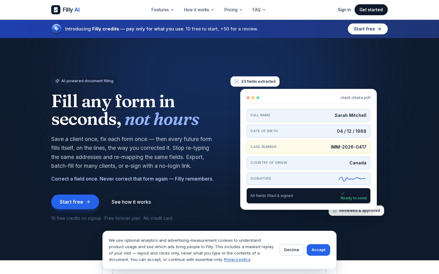 Filly AI Homepage