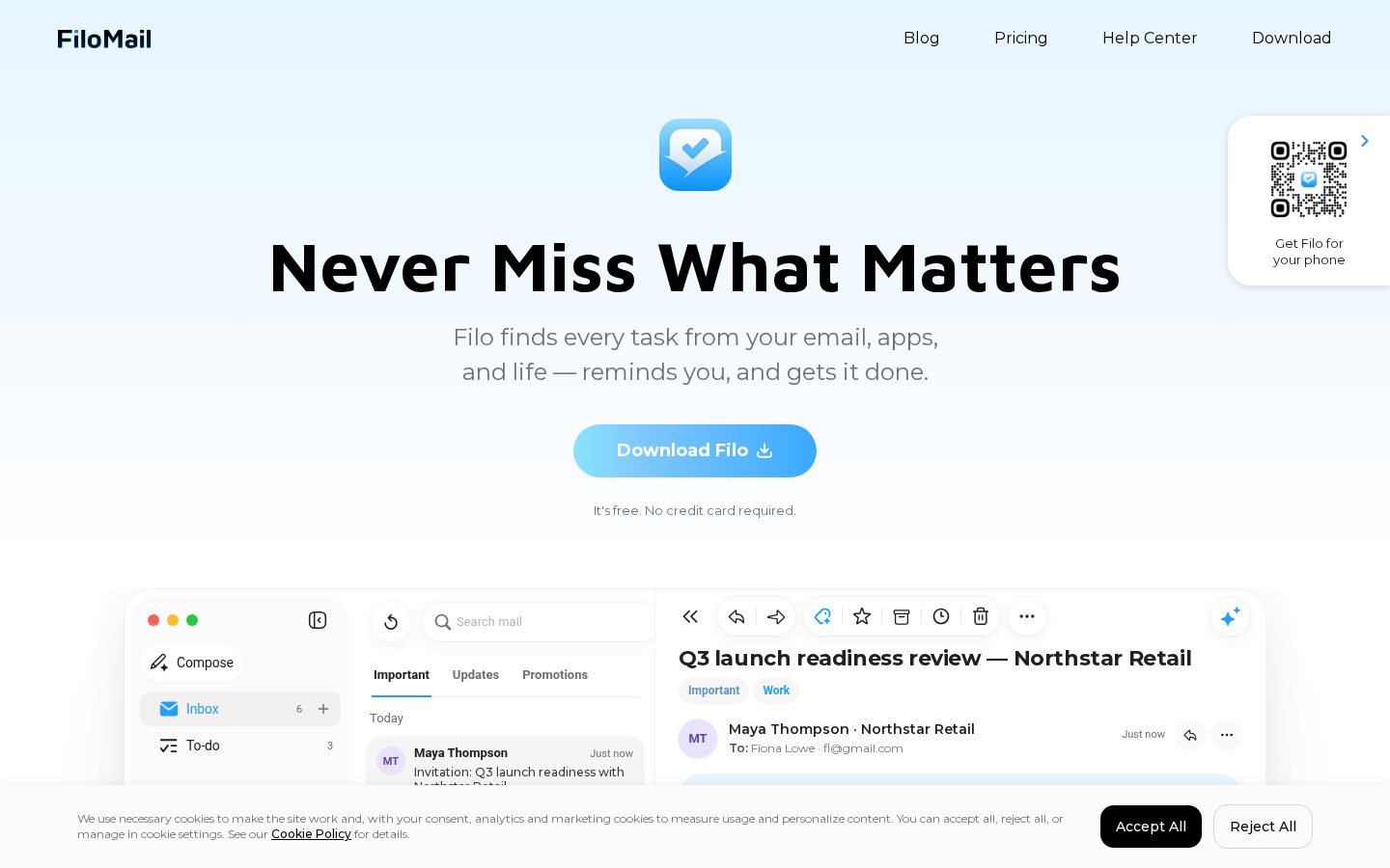 FiloMail for Android Homepage