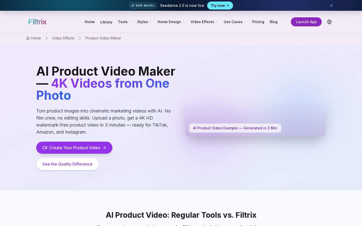 Filtrix AI Homepage