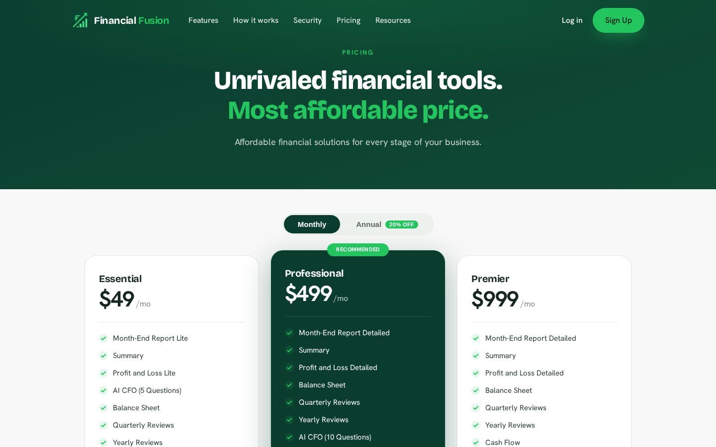 Financial Fusion Pricing