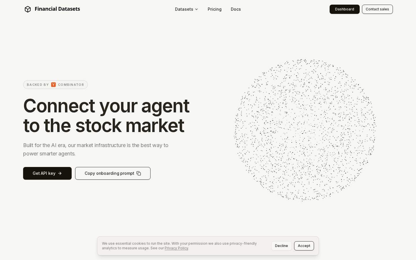 FinancialDatasets AI Homepage