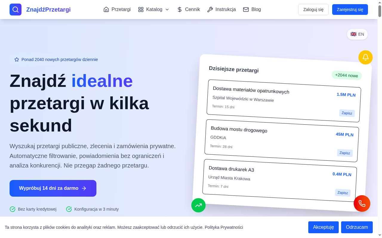 Find Tenders Homepage