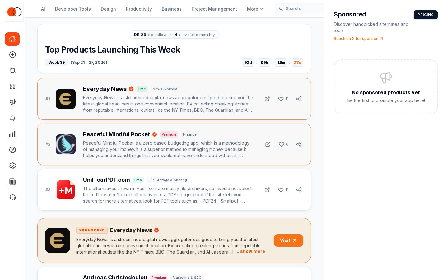 FindAlternate Homepage