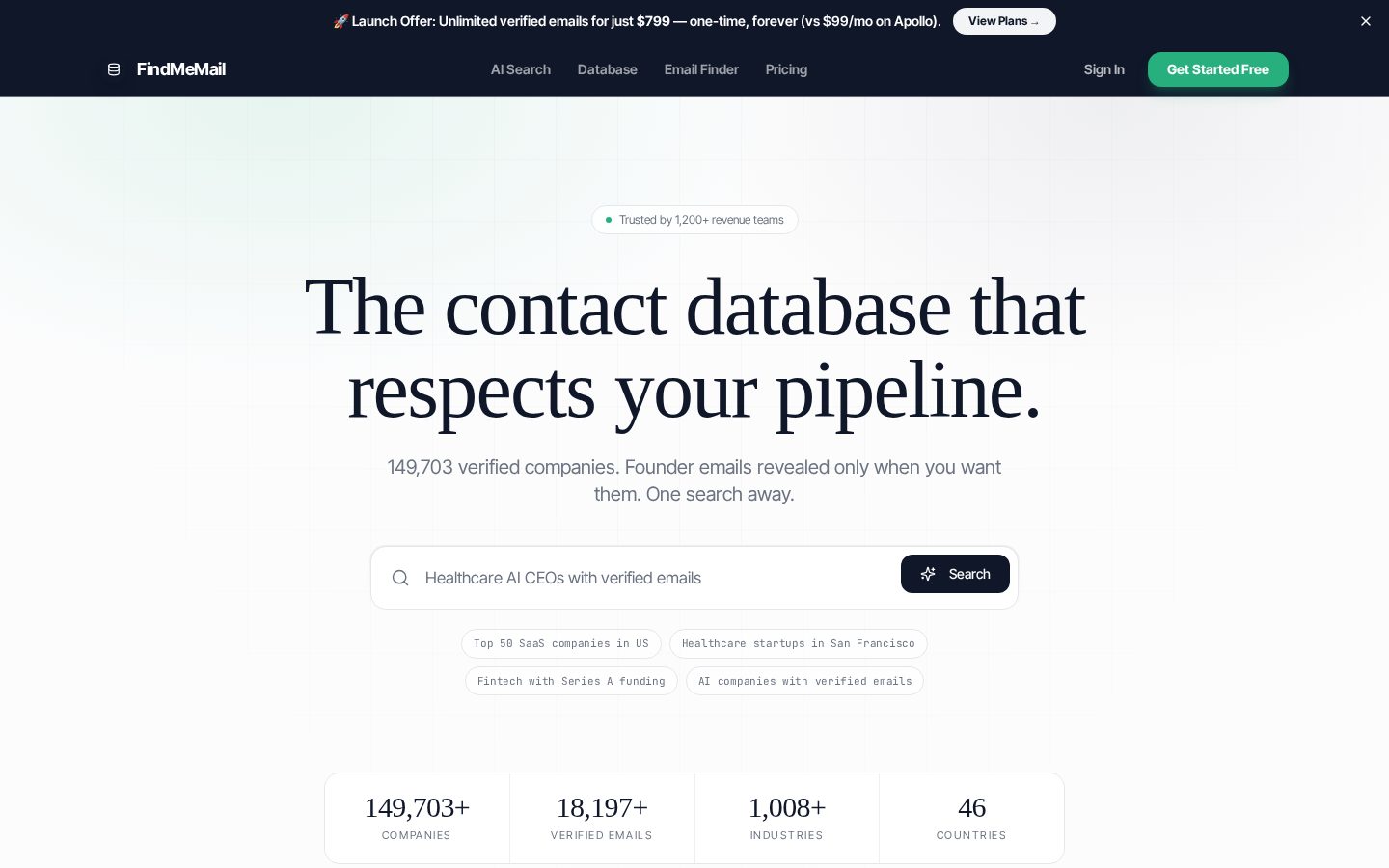 FindMeMail Homepage