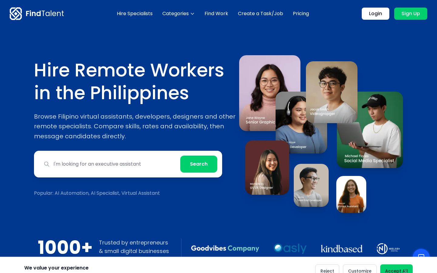 FindTalent Homepage
