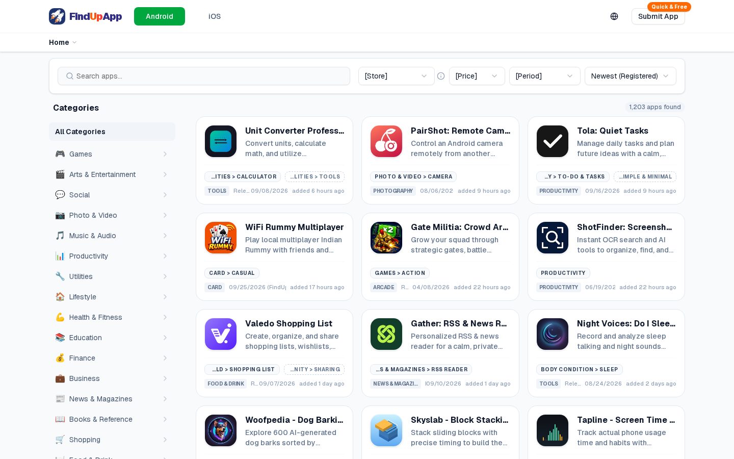 FindUpApp Homepage