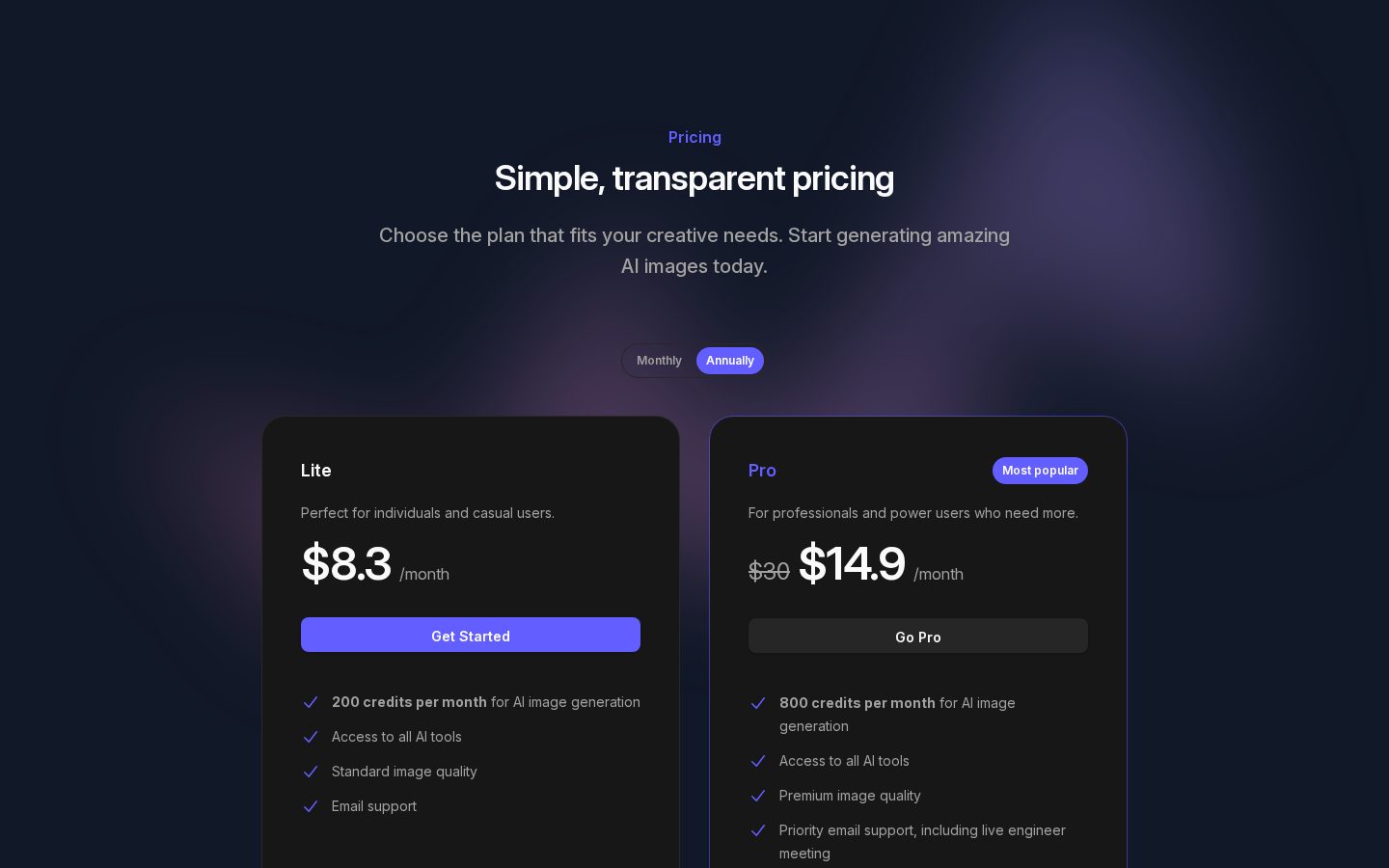 Fine Image Pricing