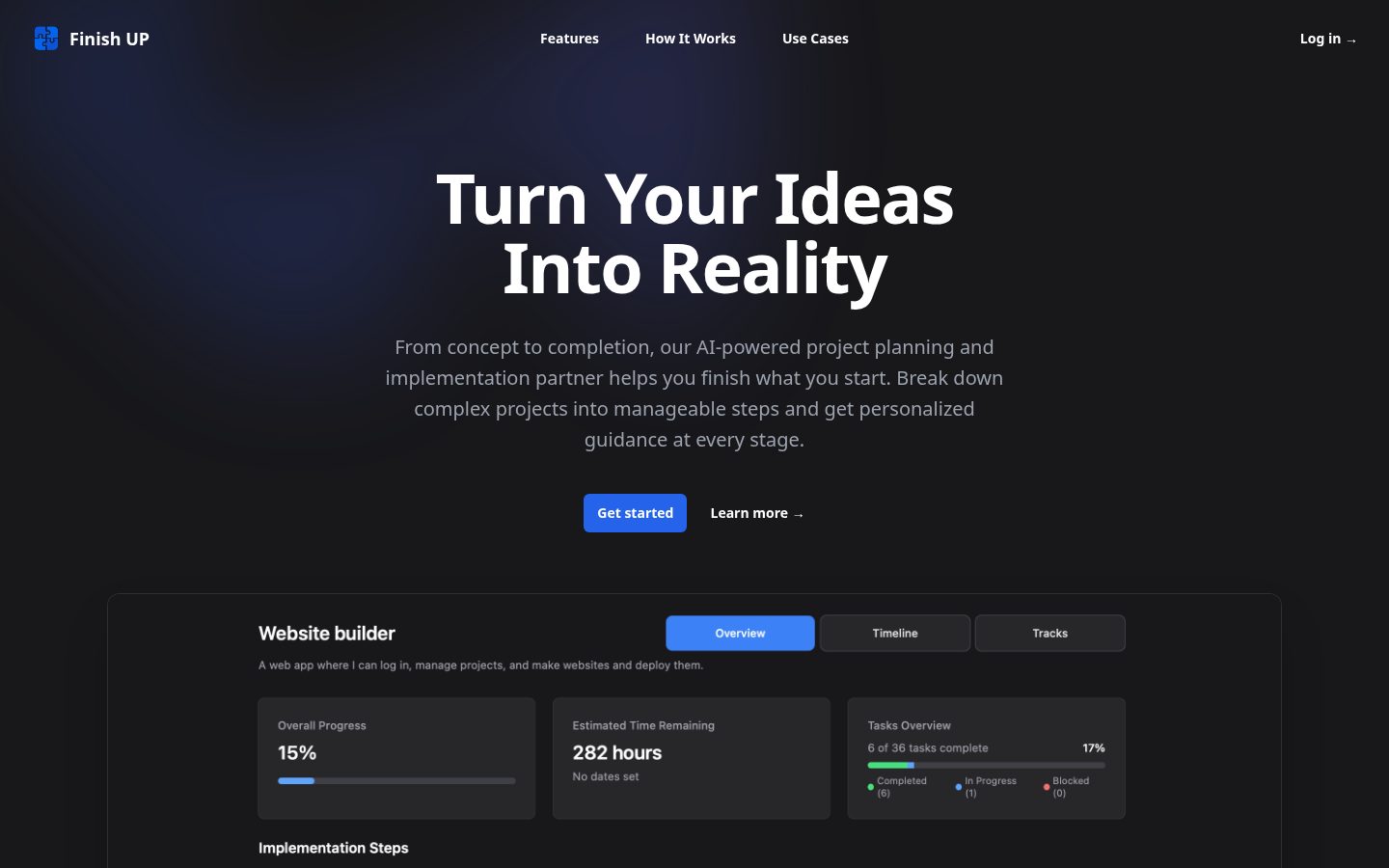Finish UP Homepage