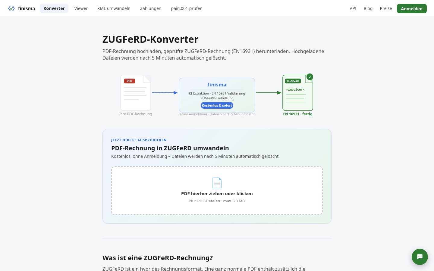 Finisma Homepage
