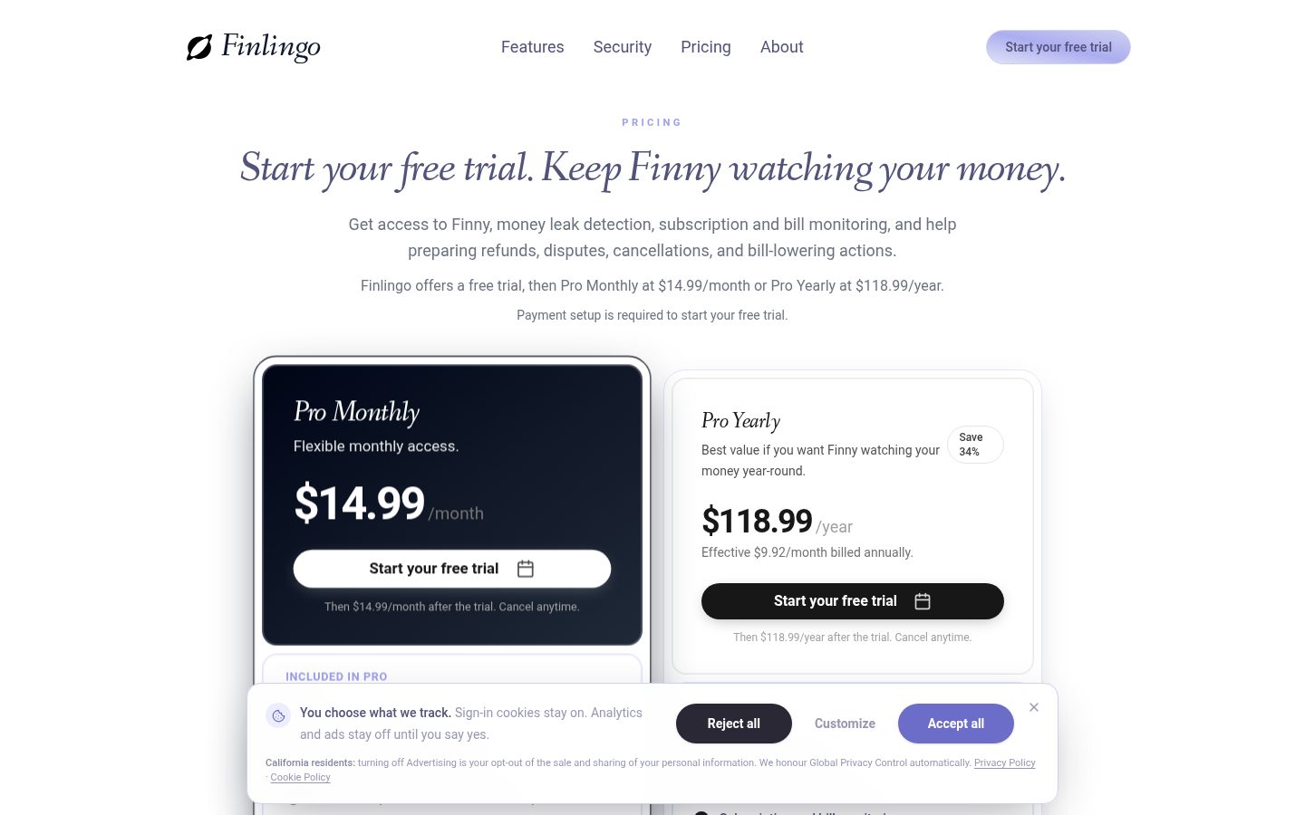 Finlingo Pricing
