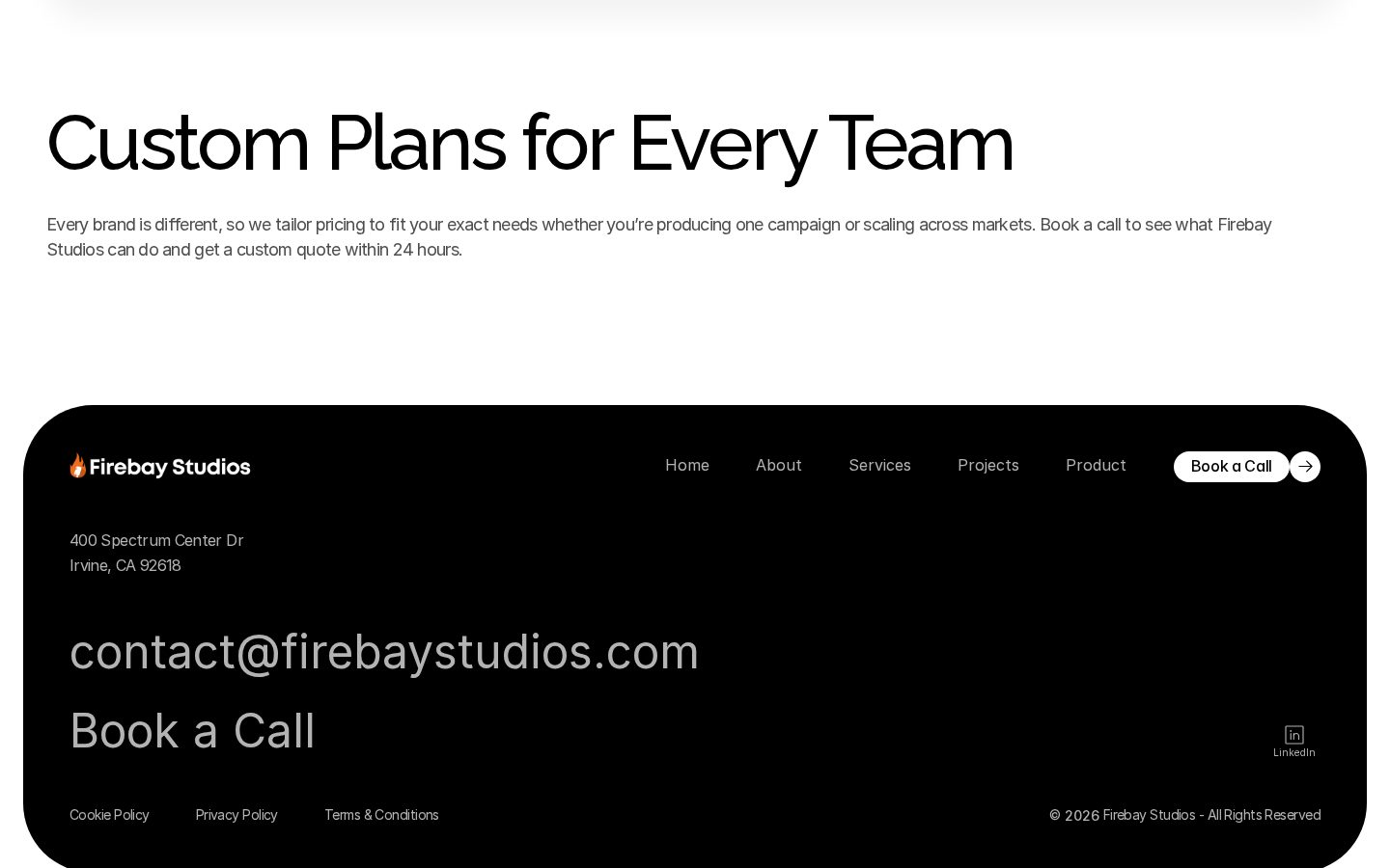 Firebay Studios Pricing