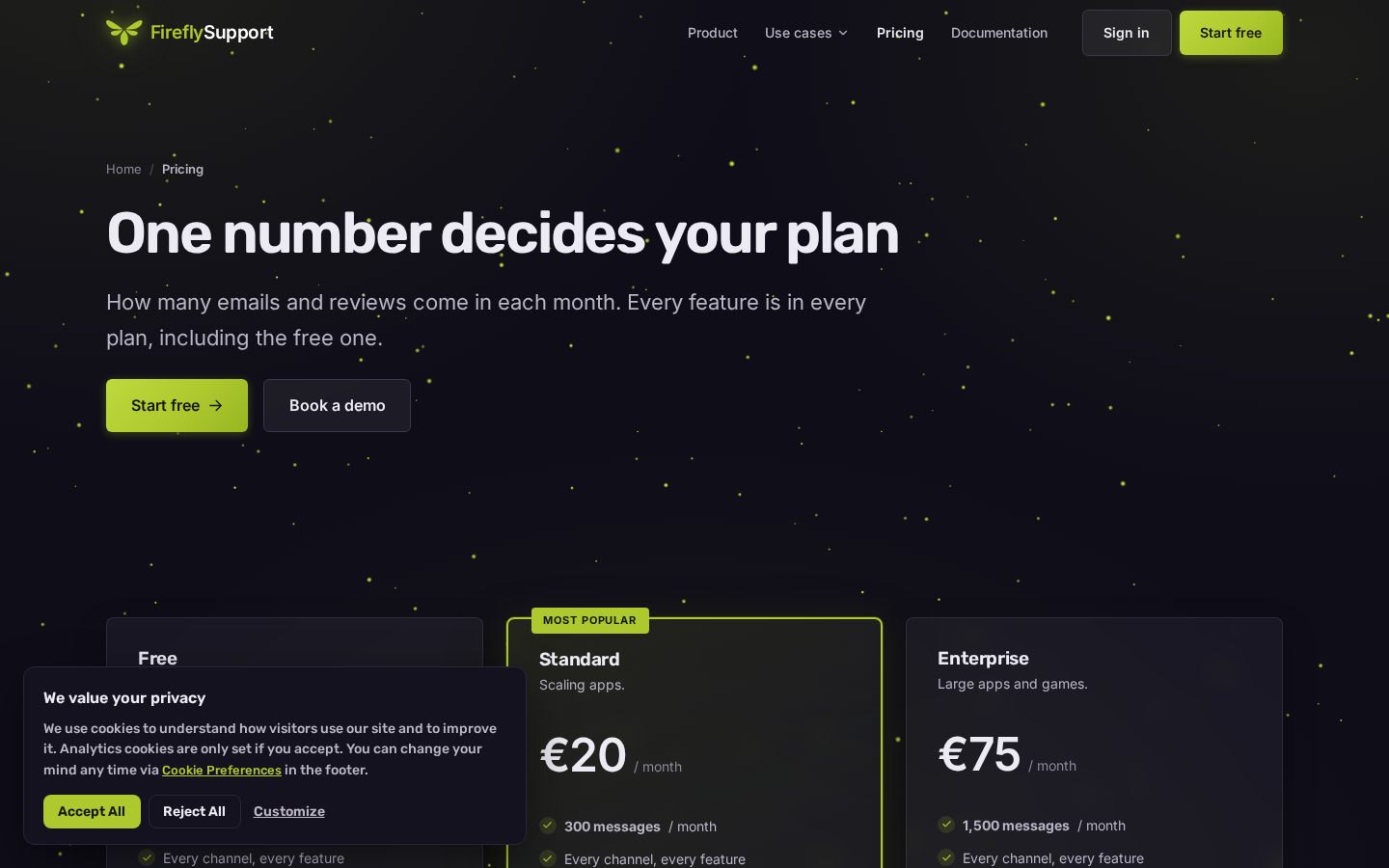 Firefly Support Pricing