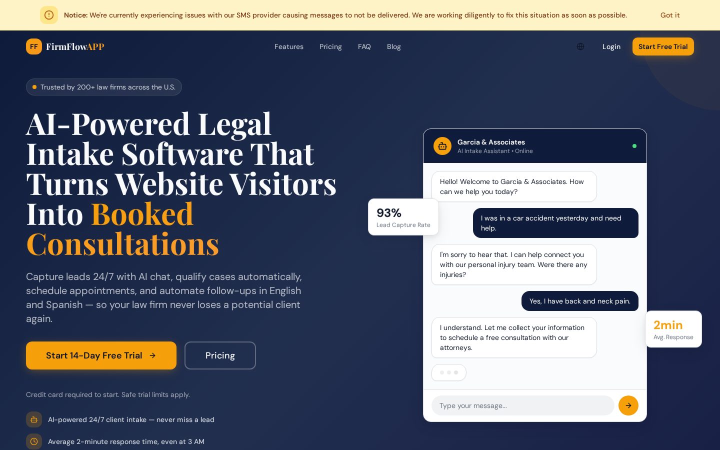 FirmFlow App Homepage