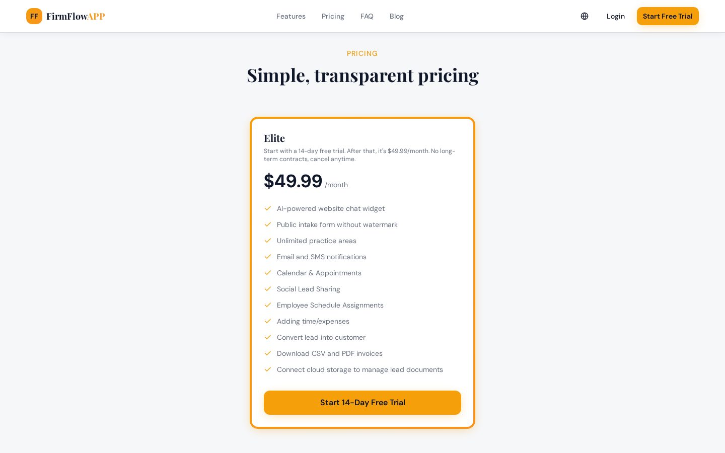 FirmFlow App Pricing