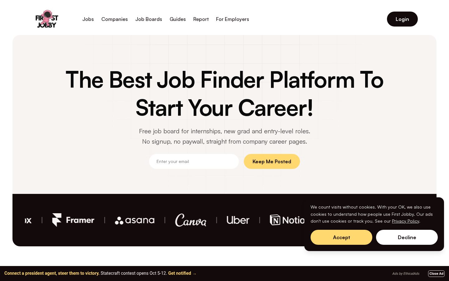 First Jobby Homepage