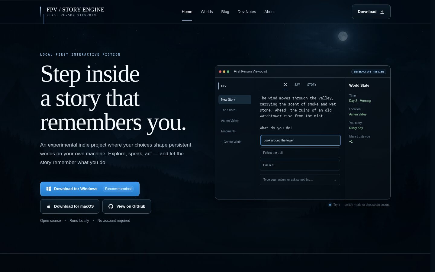 First Person Viewpoint Homepage
