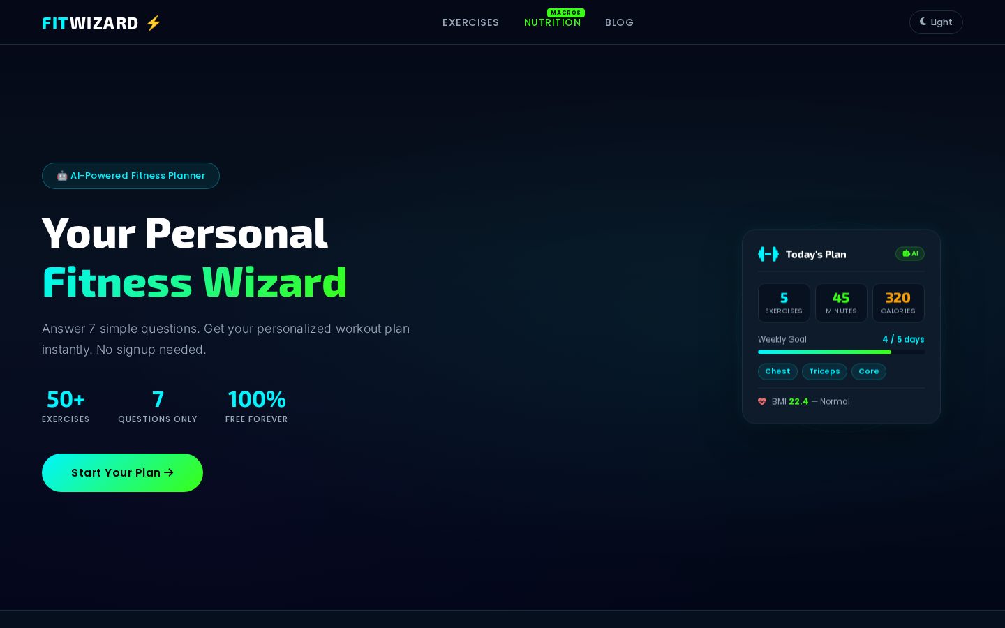 FitWizard Homepage