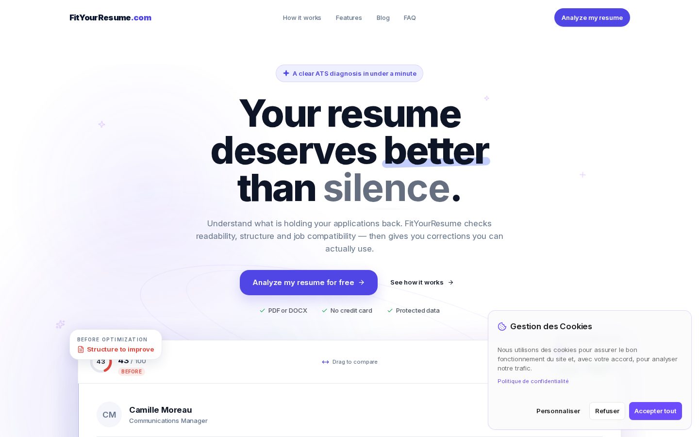 FitYourResume Homepage