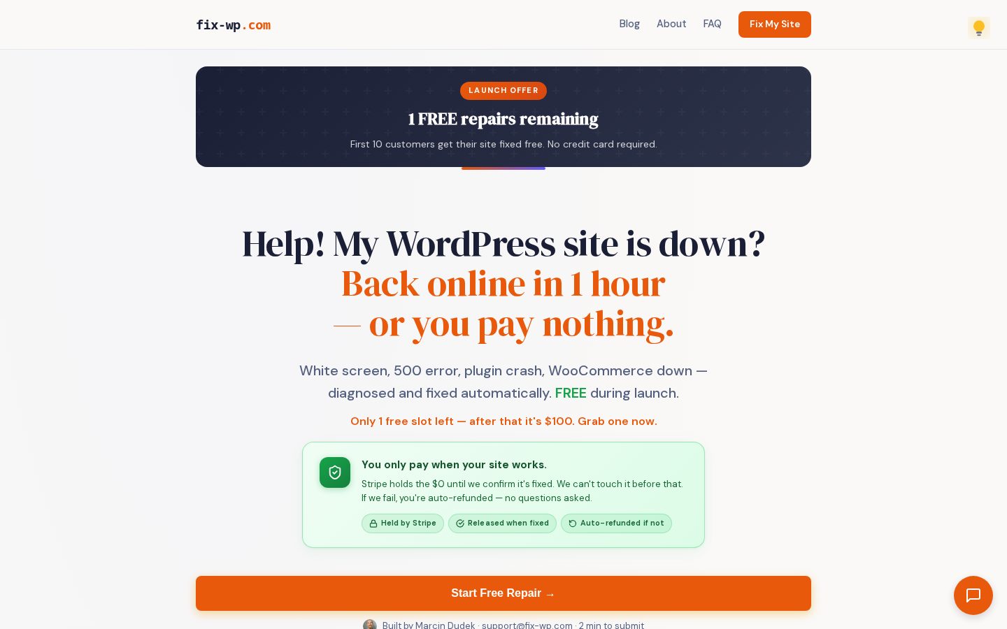 Fix-WP Homepage