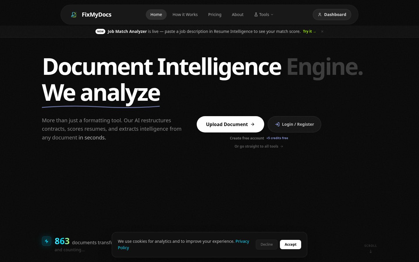 FixMyDocs Homepage