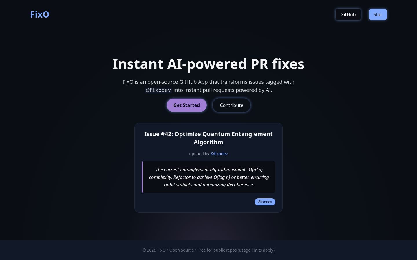 FixO Dev Homepage