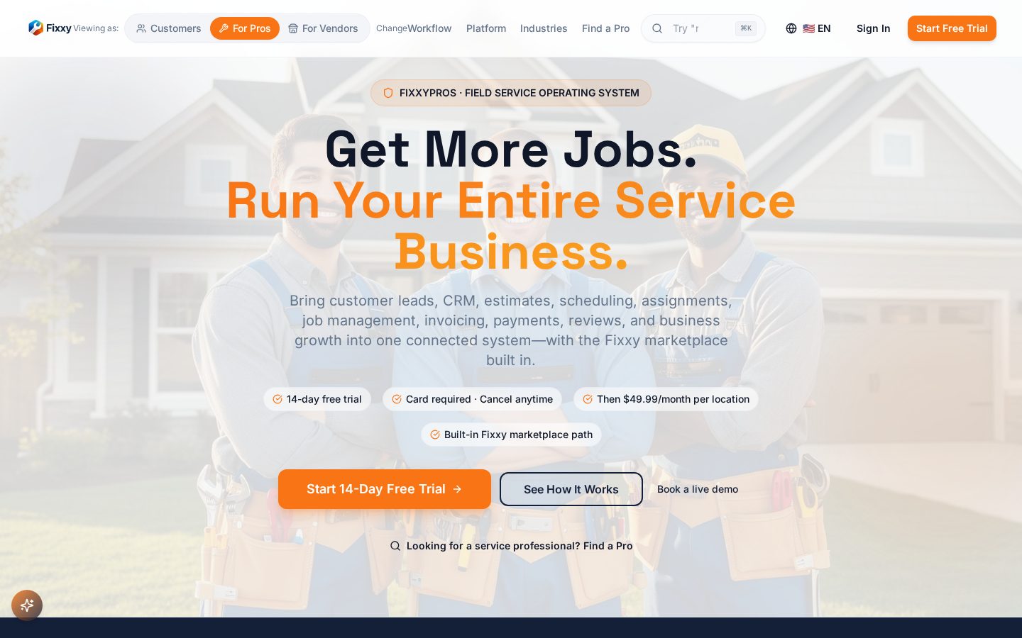 Fixxy Homepage