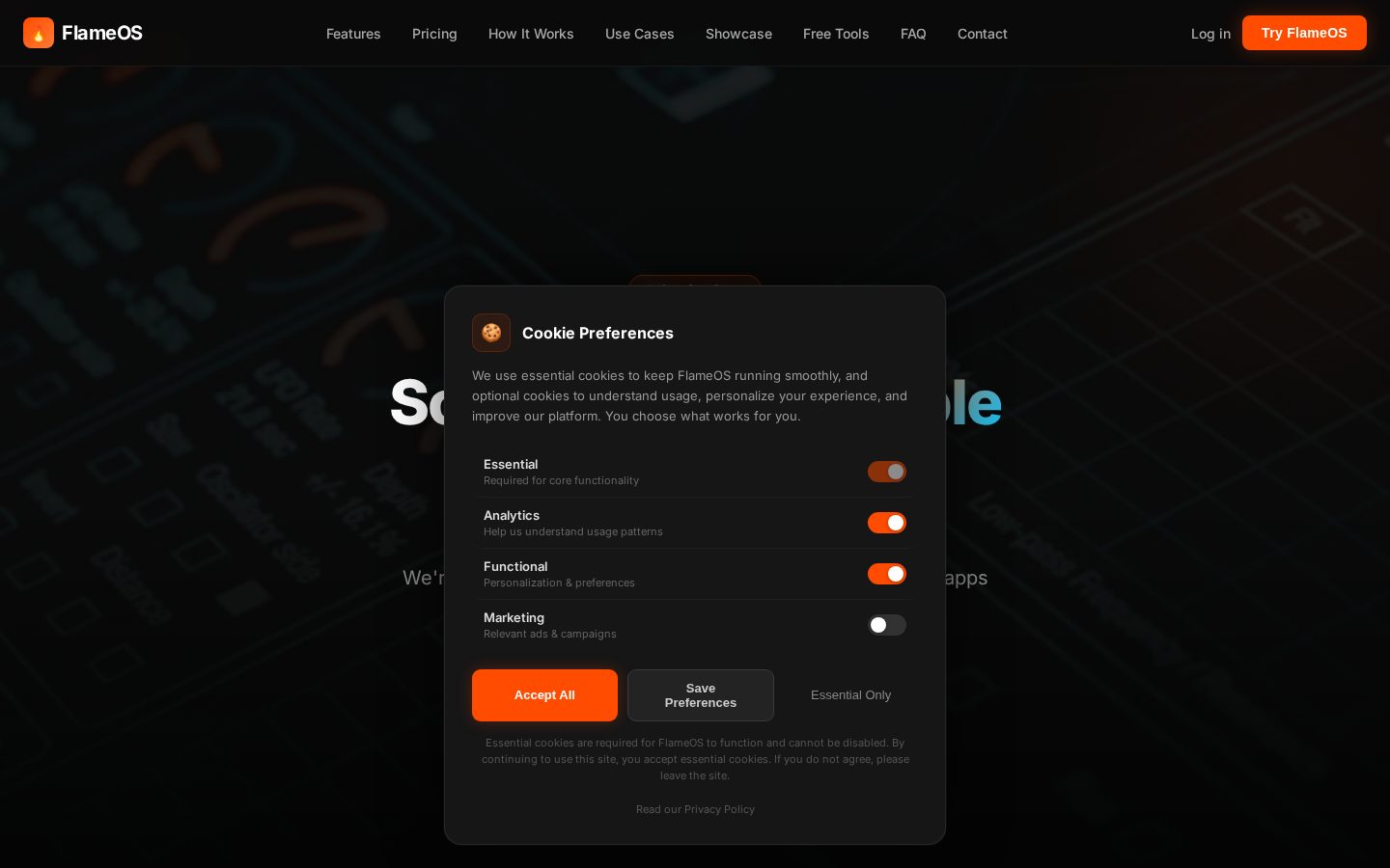 Flame OS Homepage