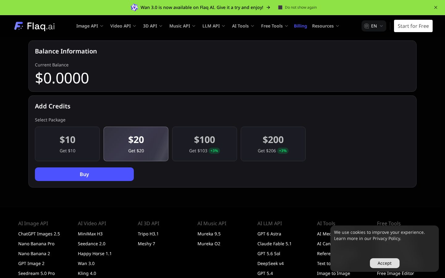 Flaq AI Veo3.1 Pricing