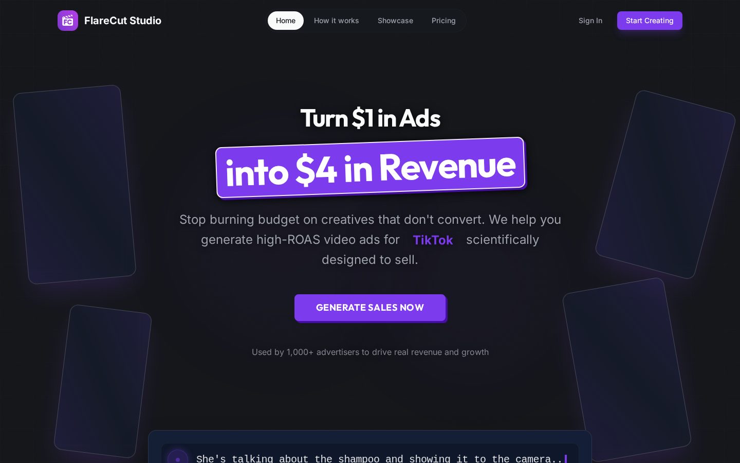 Flarecut Studio Homepage