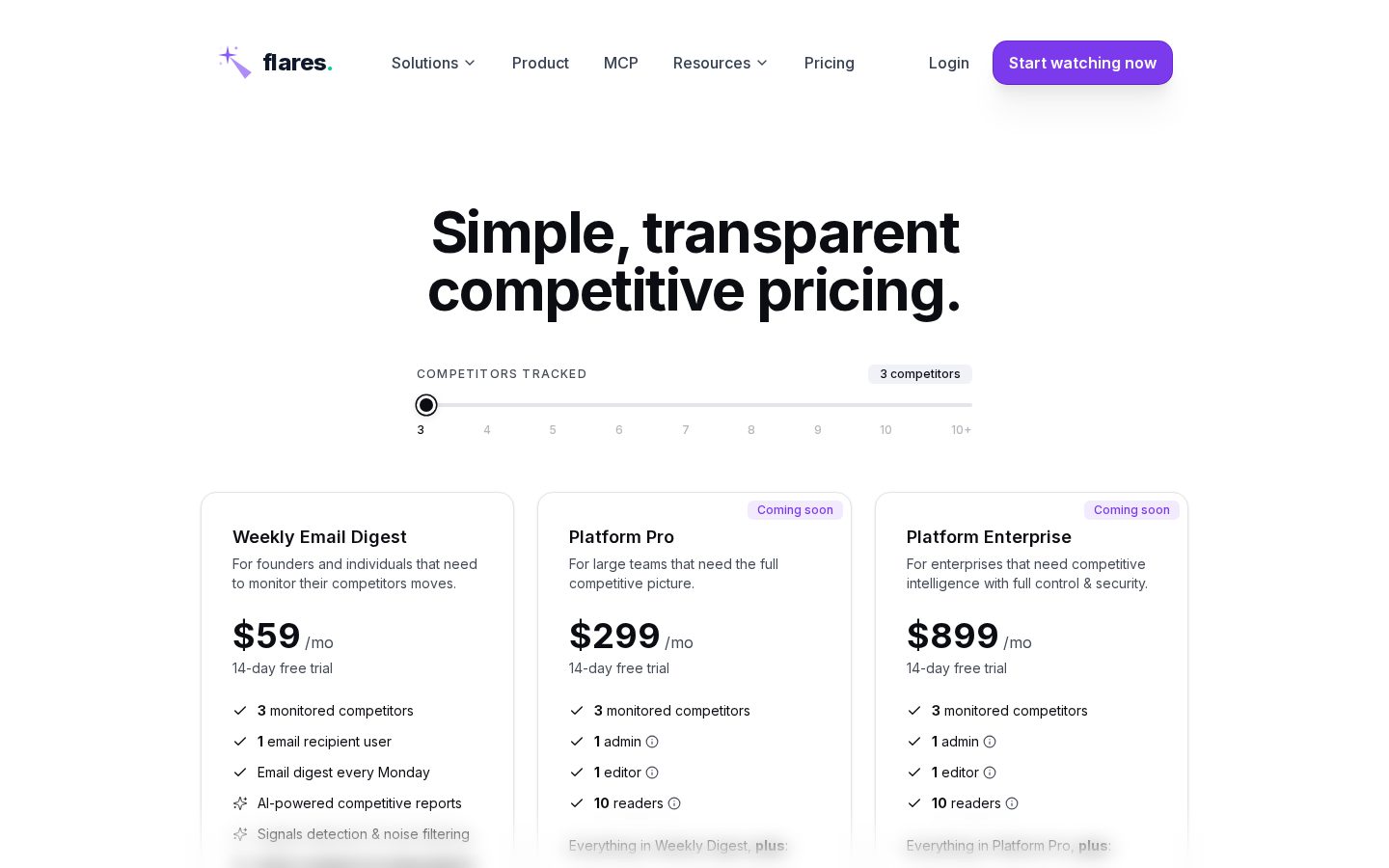 Flares Pricing