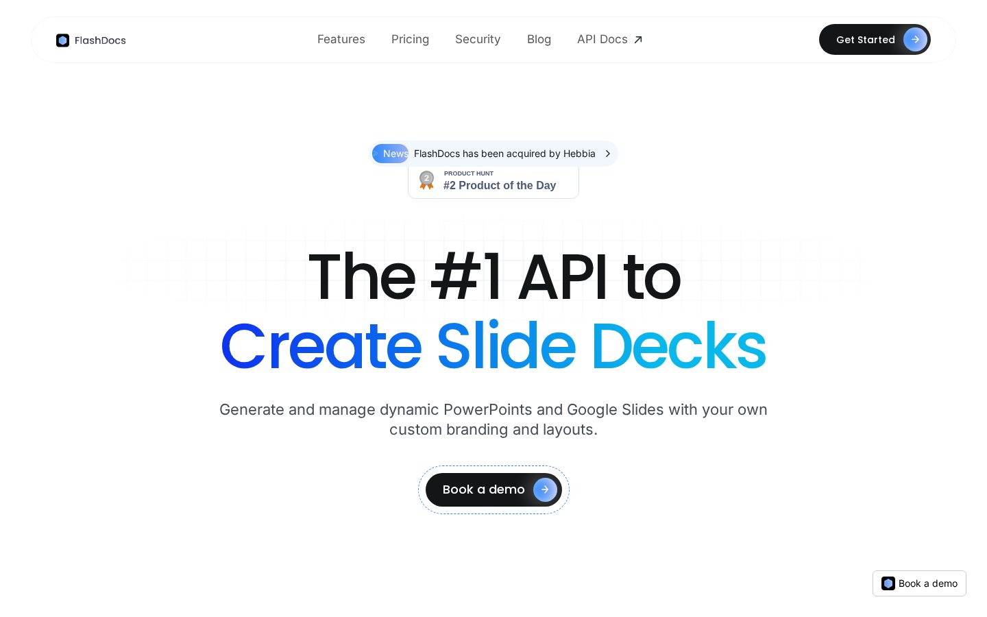 FlashDocs API Homepage