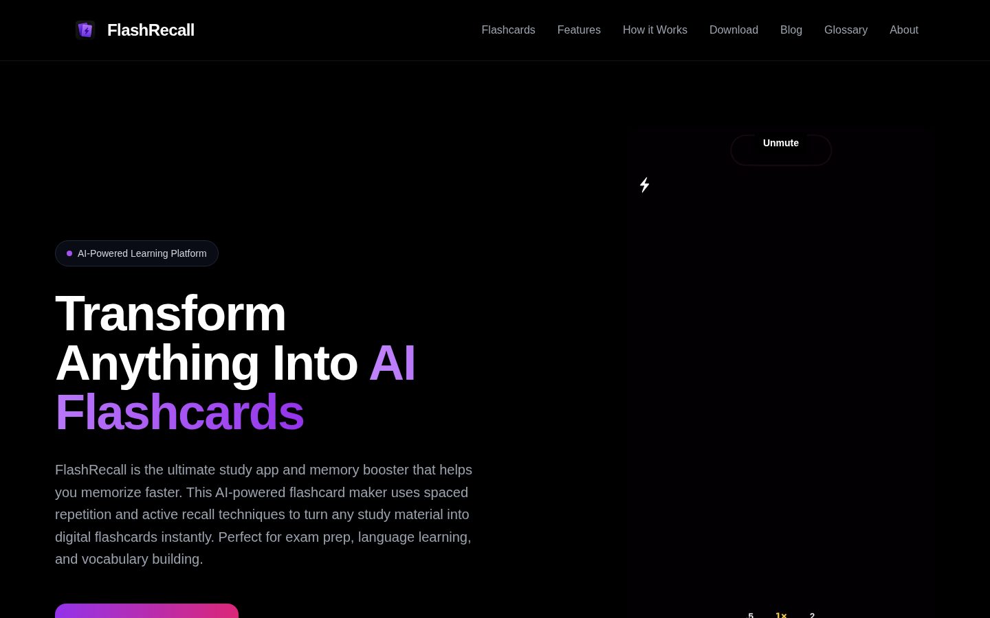 Flashrecall Homepage