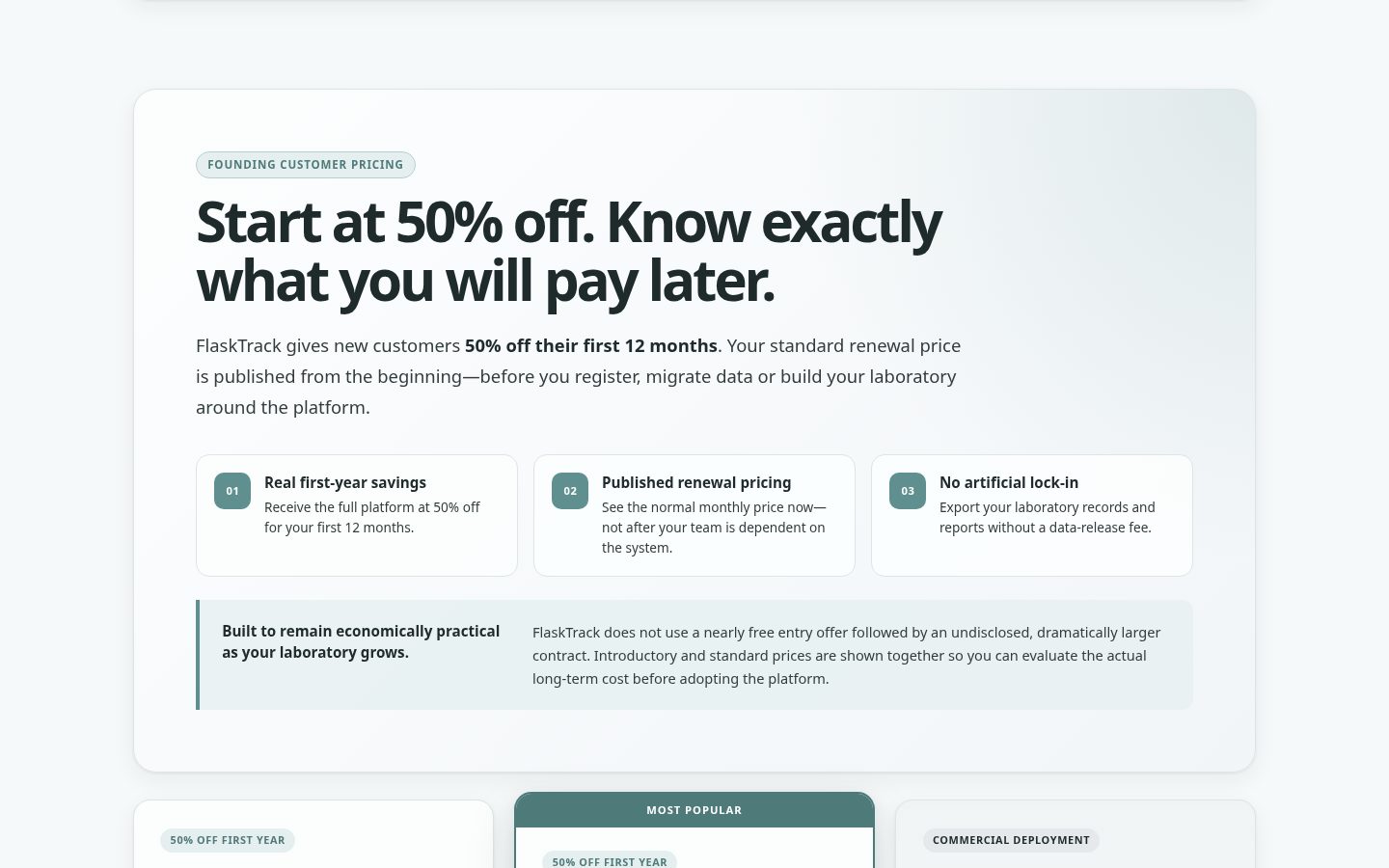 FlaskTrack Pricing