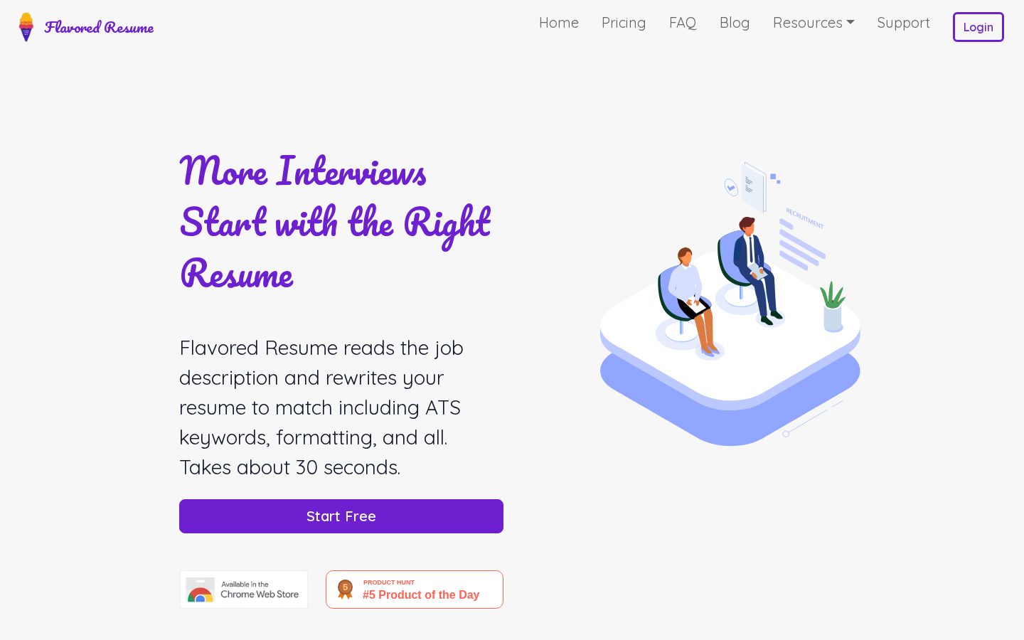 Flavored Resume Homepage