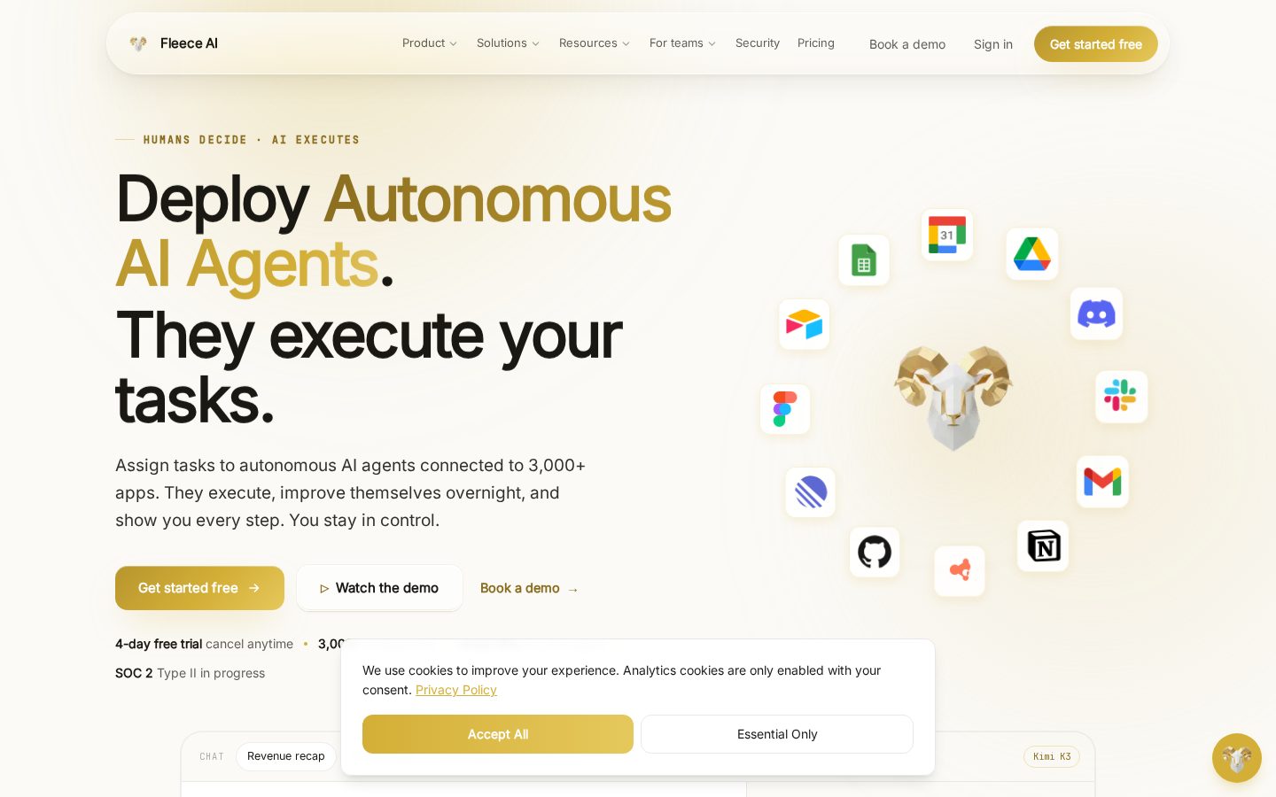Fleece AI Homepage
