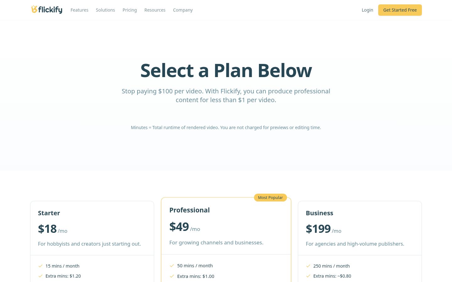 Flickify Pricing