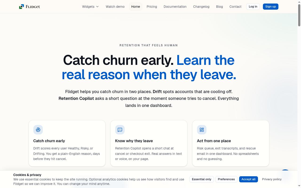 Flidget Homepage
