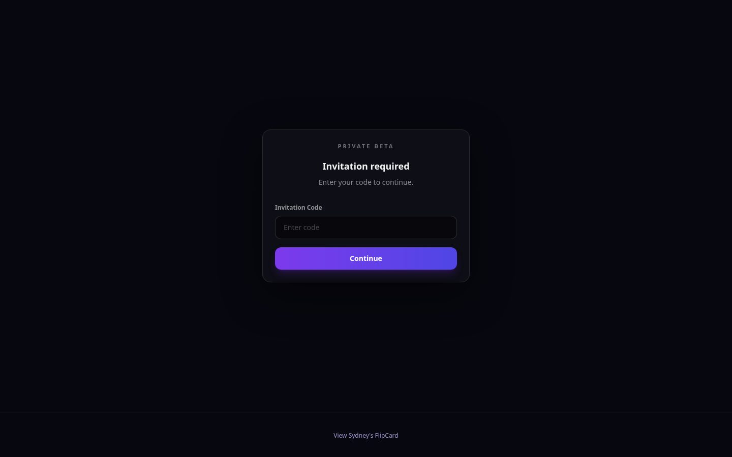 FlipCard Homepage