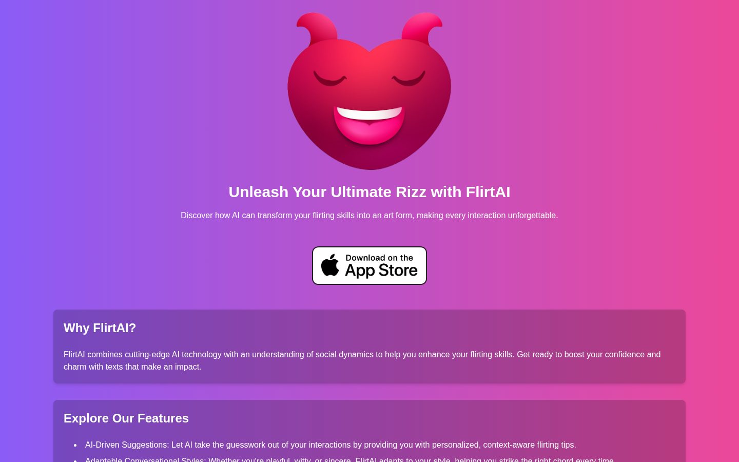 FlirtAI Homepage