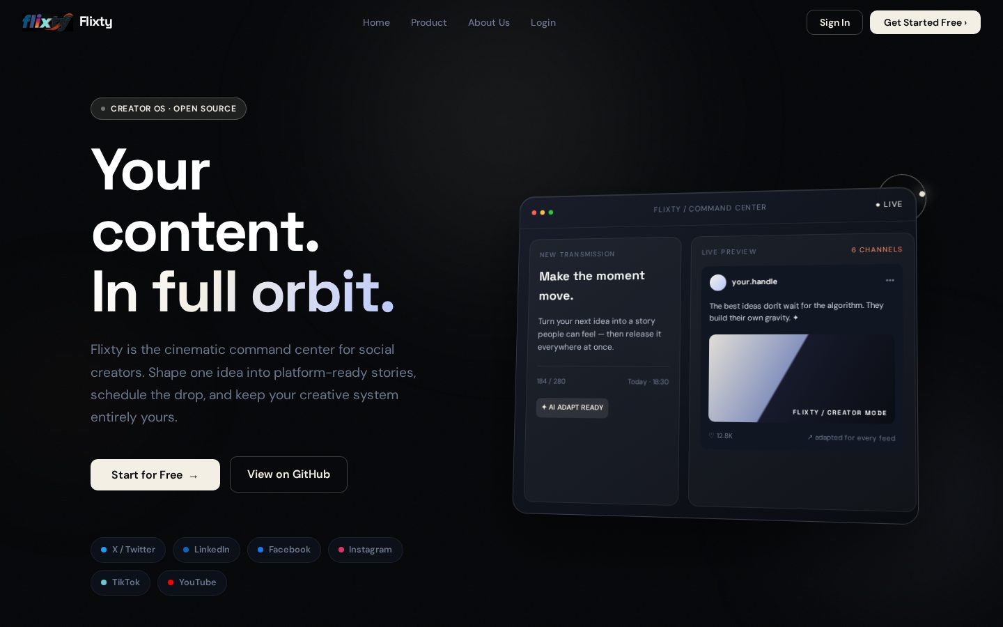 Flixty Homepage