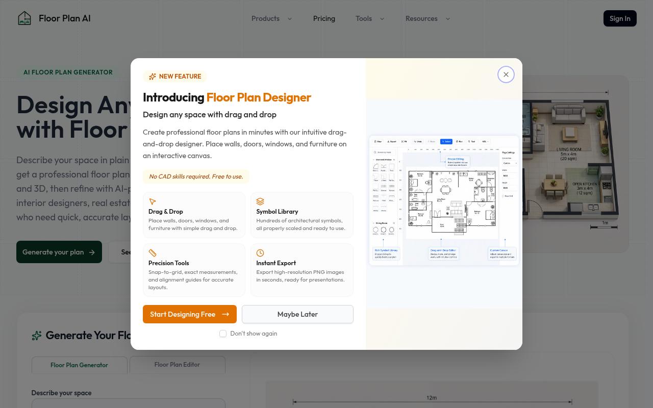 Floor Plan AI Homepage