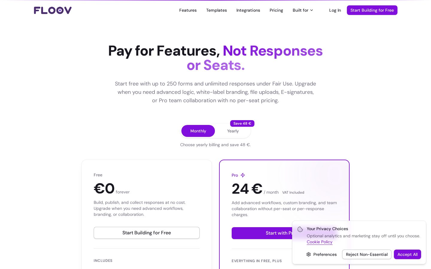 Floov Pricing