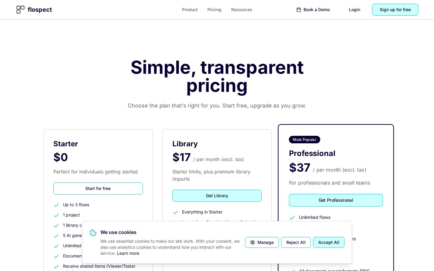 flospect Pricing
