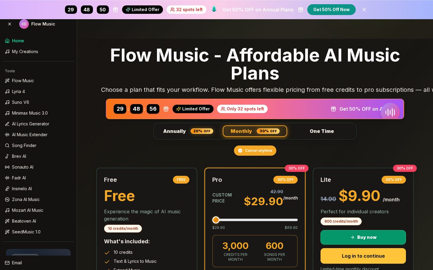 Flow Music AI Pricing