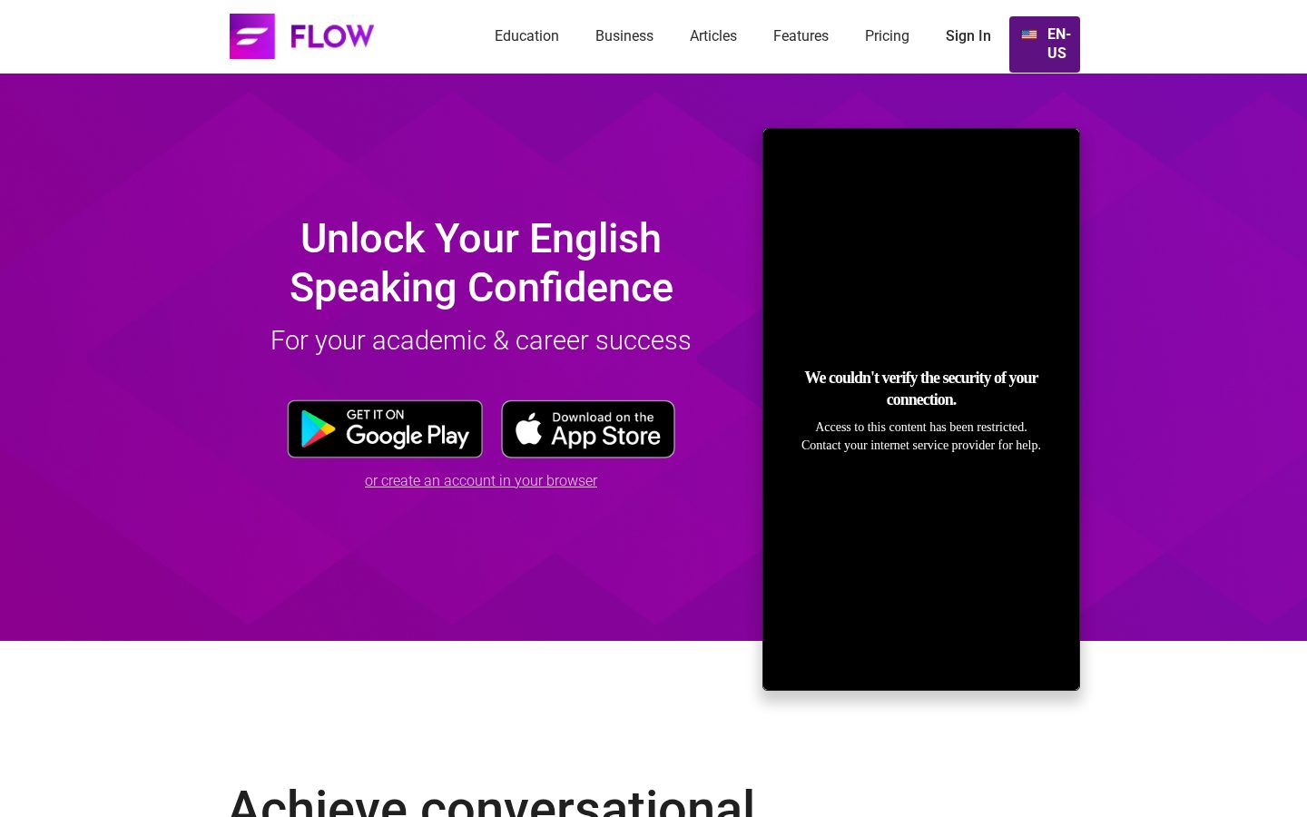 FLOW Speak Homepage
