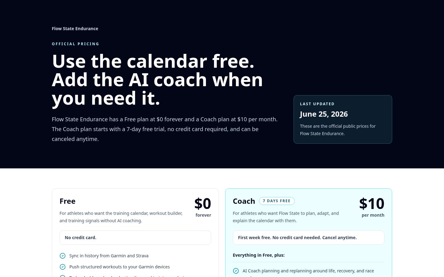 Flow State Endurance Pricing