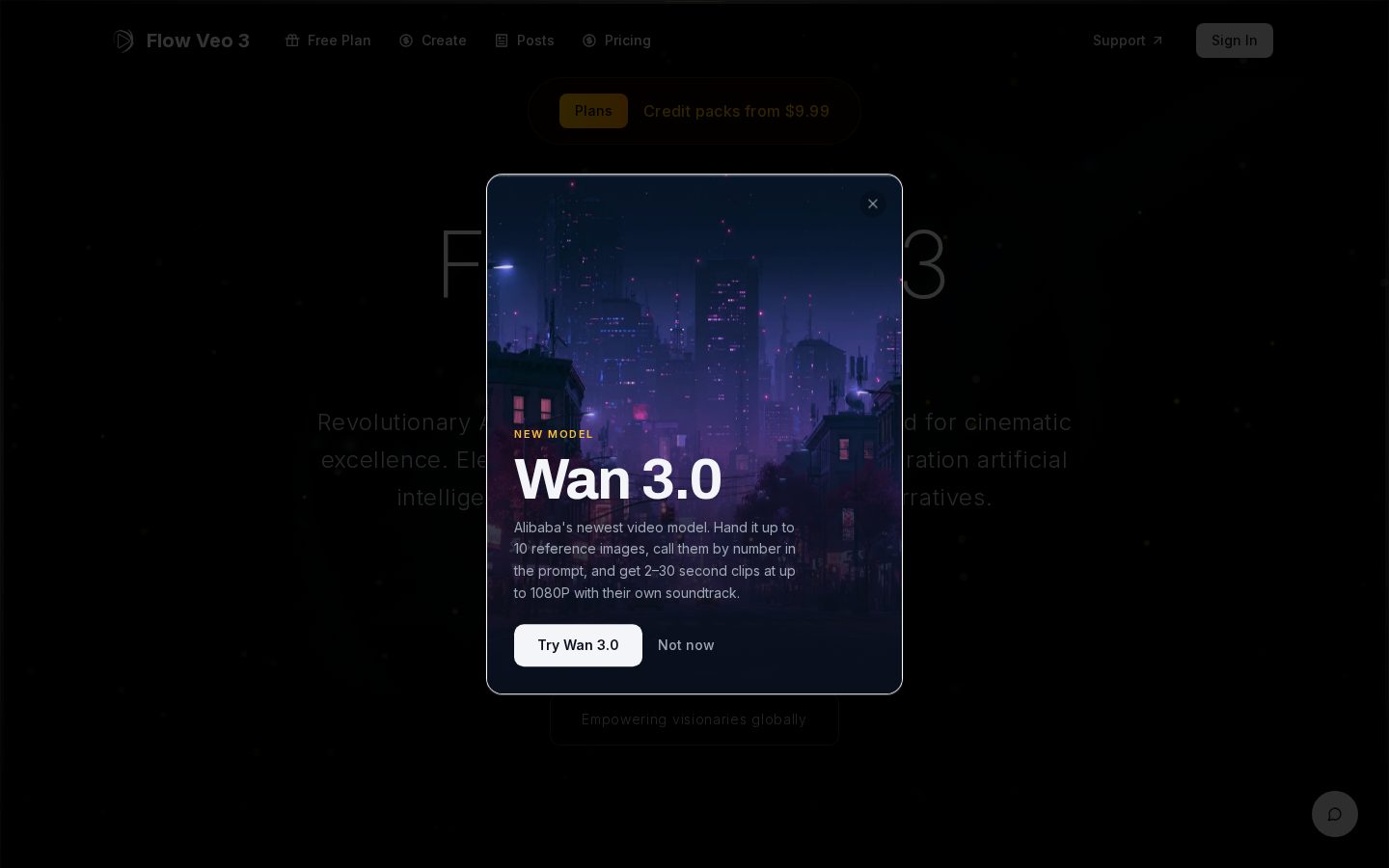 Flow Veo 3 Homepage