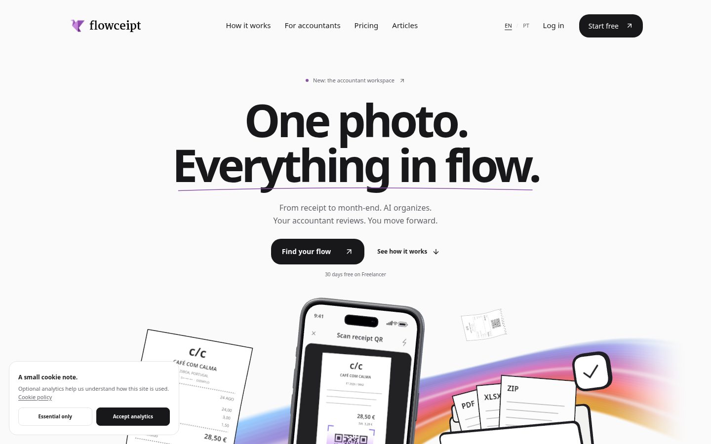 Flowceipt Homepage